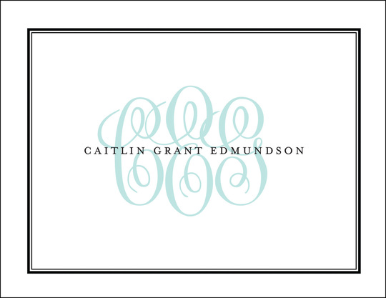 Tailored Monogram Folded Note Cards
